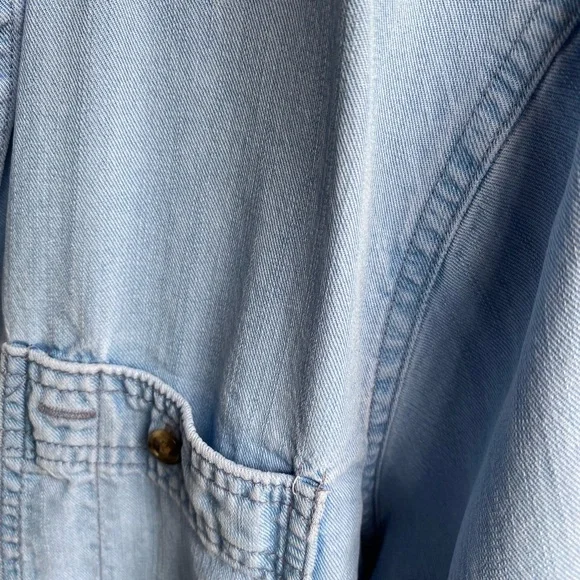 Chaps Denim Long Sleeve Shirt Size Medium classic faded - Picture 3 of 6